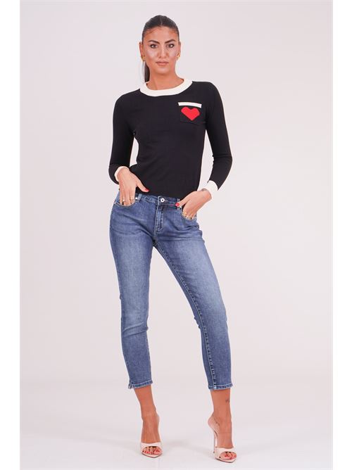 Maglia con cuore Try Me | 6023BLACK